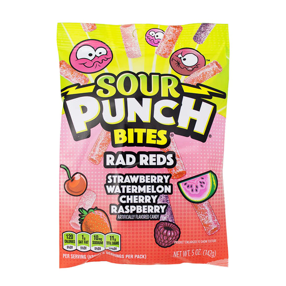 Sour Punch Rad Red Bites Peg Bag 5Oz X 12 Units