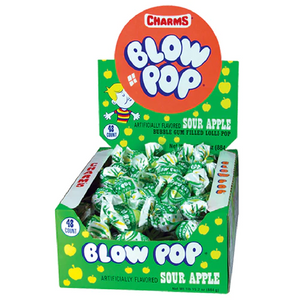 Charms Blow Pop Sour Apple 48 Units