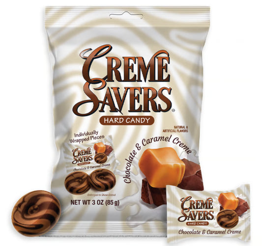 Creme Savers Choc & Caramel Creme Peg Bag 3oz X 12 Units