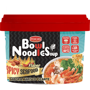 Pocas Bowl Noodle Soup Spicy Seafood Flavor 3.17oz X 12 Units // BB 19 Jan 2024