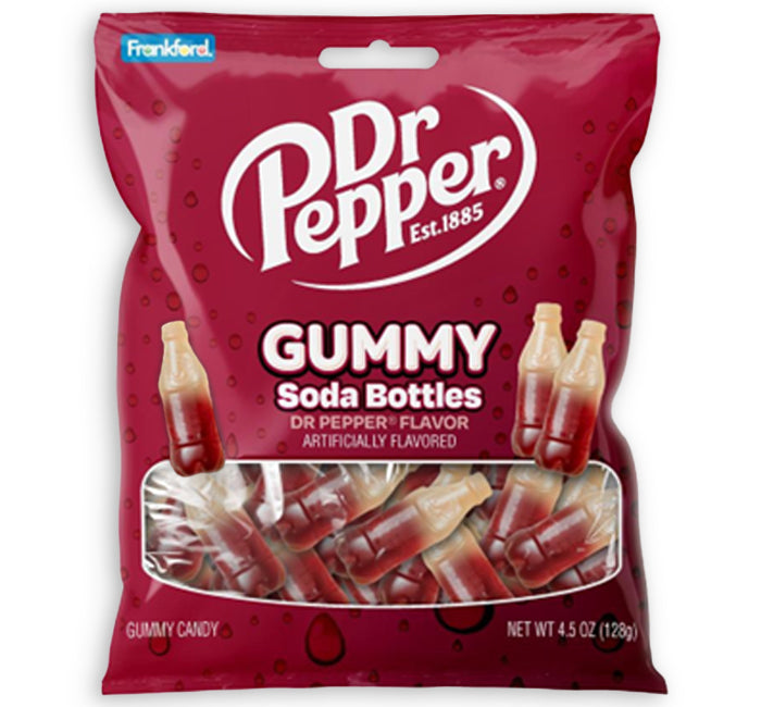 Frankford Dr. Pepper Soda Bottles Gummy Peg Bag 4.5oz X 12 Units