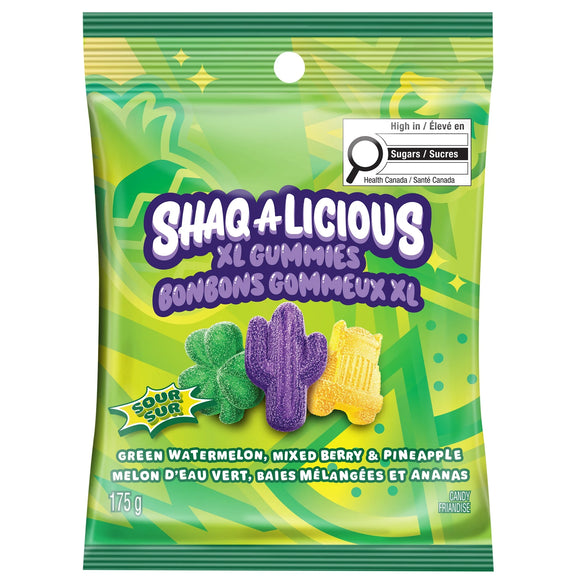 Shaq-A-Licious Sour Gummies Peg Bag 6oz X 12 Units