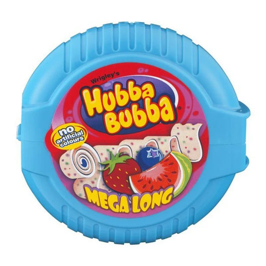 UK Hubba Bubba Triple Mix Bubblegum Mega Long Tape 56g X 12 Units