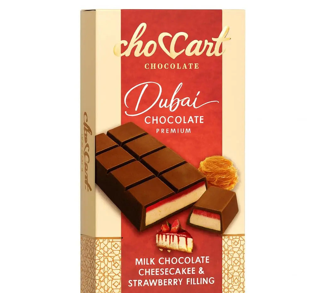 Choccart Dubai Chocolate Strawberry Cheesecake 1.76oz(50g) X 12 units