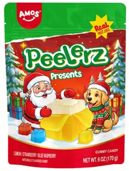 Christmas - Amos Peelerz Holiday Gummy Presents 6oz X 12 Units