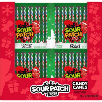 Xmas - Sour Patch Candy Canes 5.29oz X 24 Units