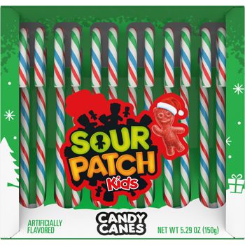 Xmas - Sour Patch Candy Canes 5.29oz X 24 Units