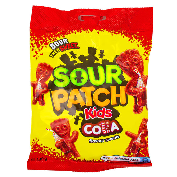 Uk - Sour Patch Kids Cola Sweets Peg Bag 130G X 10 Units