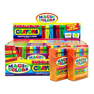 World's Magic Colors Bubble Gum Crayons 24 Units