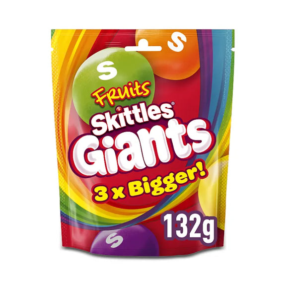 UK Skittles Fruit Giants 132g X 15 Units