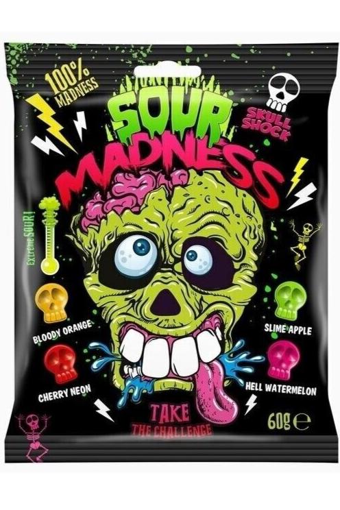 UK Sour Madness Original Pouch 60g X 10 Units