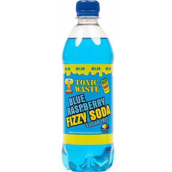 UK Toxic Waste Fizzy Soda - Blue Razz 500ml X 12 Units