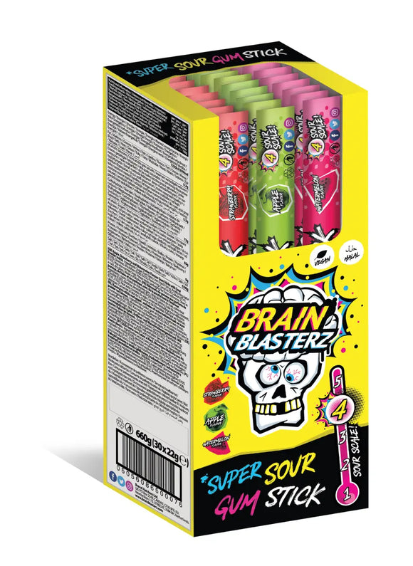 Brain Blasterz Super Sour Gum Stick X 30 Units
