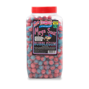 Uk Barnetts Mega Sour Bubblegum Jar X 3Kg