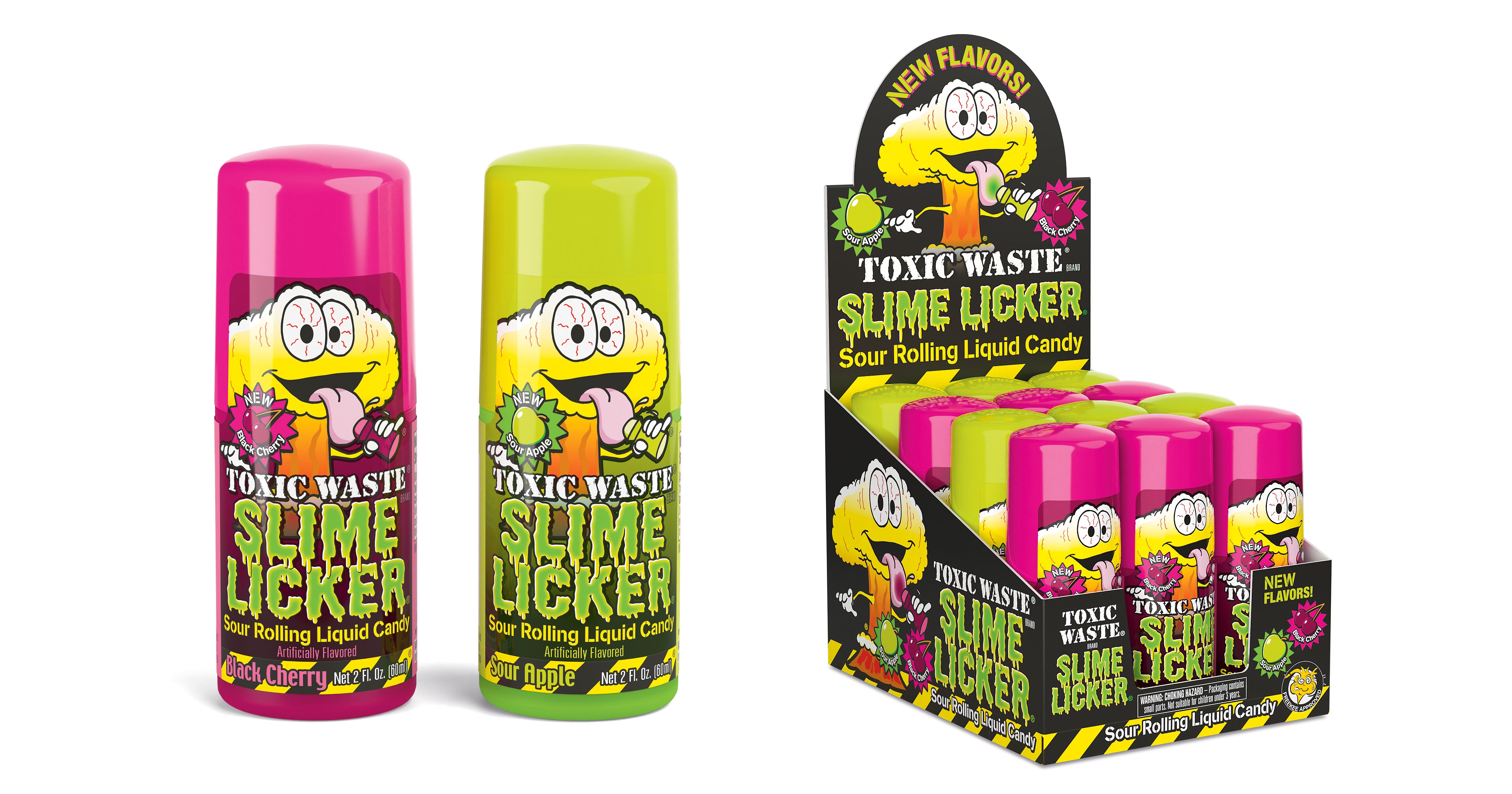 Stinker Slime Toxic Waste Slime Licker Black Cherry & Sour Apple 2oz X 12 Units