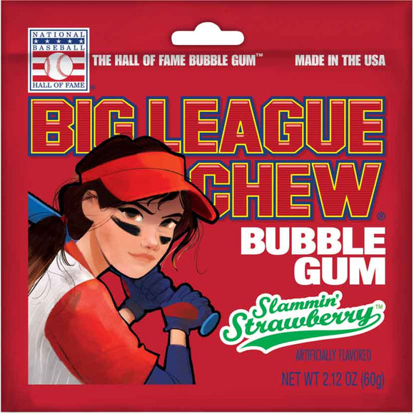 Big League Chew Girl Strawberry 2.12oz X 12 Units