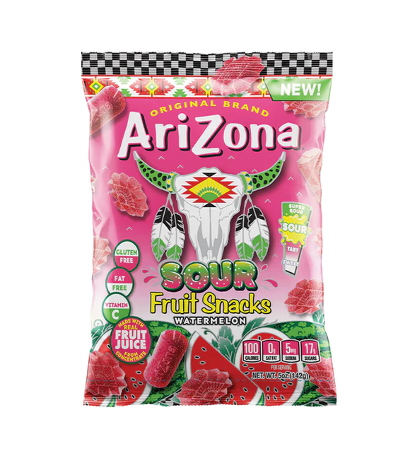 Arizona Sour Watermelon Fruit Snacks 5oz X 12 Units