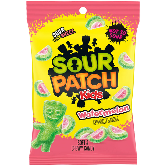Sour Patch Kids Watermelon Peg Bag 3.56oz X 12 Units