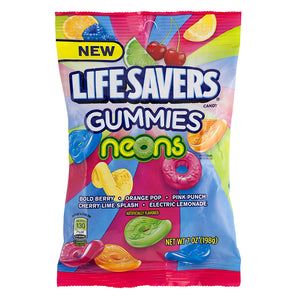 Lifesavers Gummies Neons Peg Bag 7oz X 12 Units