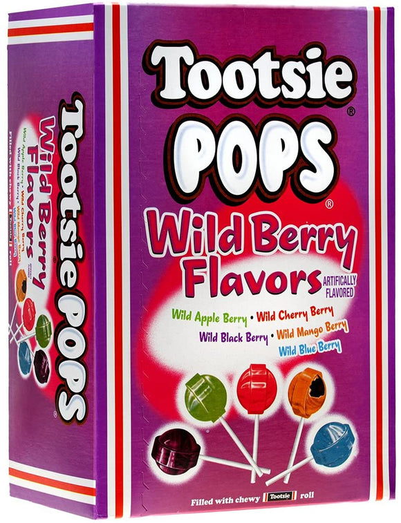 Tootsie Pops Wild Berry Flavours X 100 Count