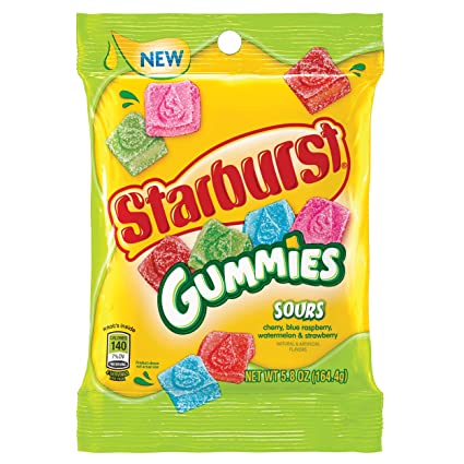 STARBURST GUMMIES SOUR PEG BAG 