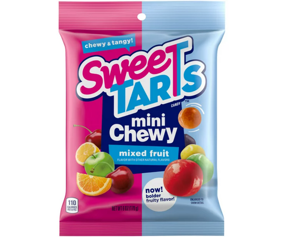 Sweetart Mini Chewy Peg Bag 6oz X 12 Units