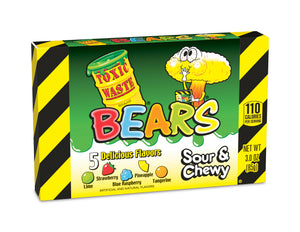 Toxic Waste Bears Sour & Chewy Theater Box 3oz X 12 Units