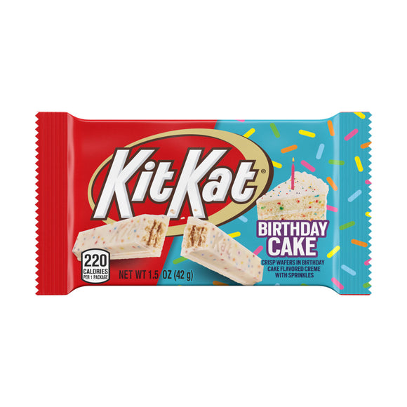 Kit Kat Birthday Cake White Creme with Sprinkles Standard Size 1.5oz X 24 Units