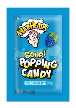 Warheads Sour Popping Candy - Blue Raspberry .33oz X 20 Units