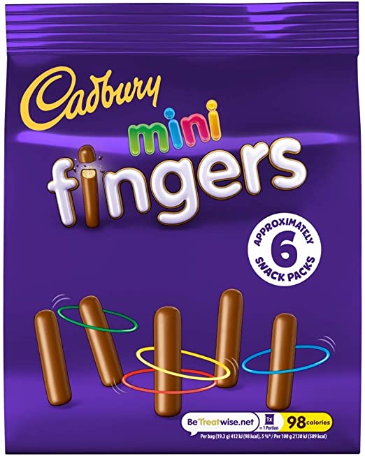 Uk Cadbury Mini Fingers 116g X 8 Units