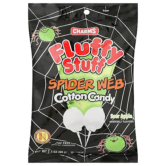Halloween - Charms Fluffy Stuff Spider Web 2.1oz X 12 Units
