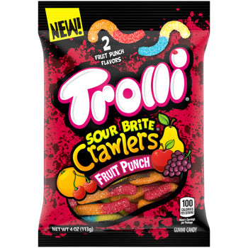 Trolli Peg Bag - Sour Brite Crawlers Fruit Punch 5 Oz X 12 Units
