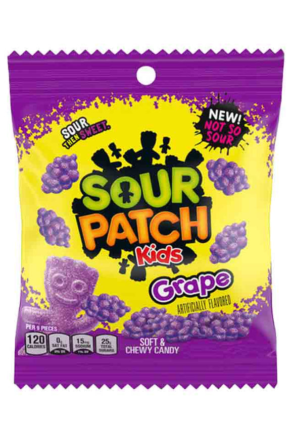 Sour Patch Kids - Grape - Peg Bag 3.58oz X 12 Units