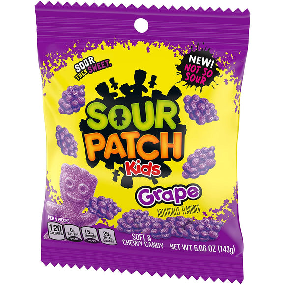 Sour Patch Kids Grape Peg Bag 5.06oz X 12 Units
