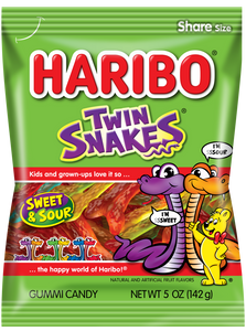Haribo Twin Snakes 5oz X 12 Units