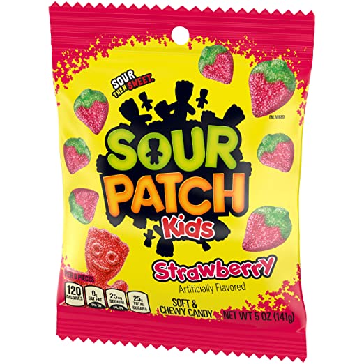 Sour Patch Kids - Strawberry - Peg Bag 5oz X 12 Units