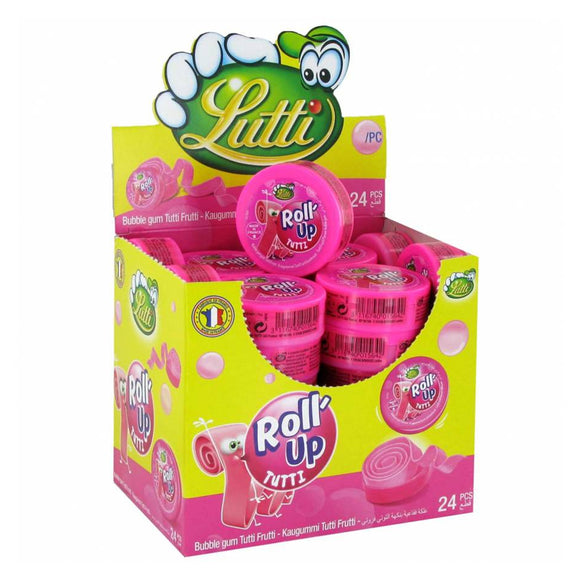 Uk- Lutti Roll Up Tutti Frutti Gum 29g X 24 Units
