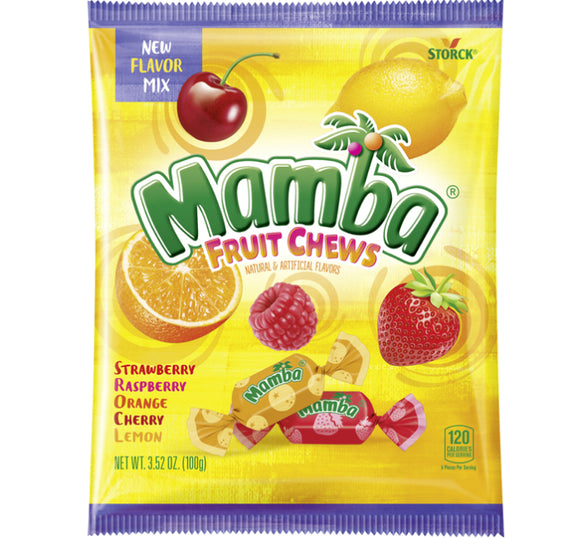 Mamba Fruit Chews Peg Bag 3.52oz X 12 Units