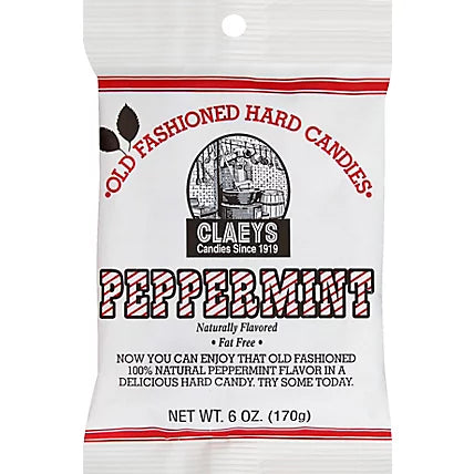 Claeys Old Fashioned Hard Candies - Natural Peppermint 6oz X 24 Units