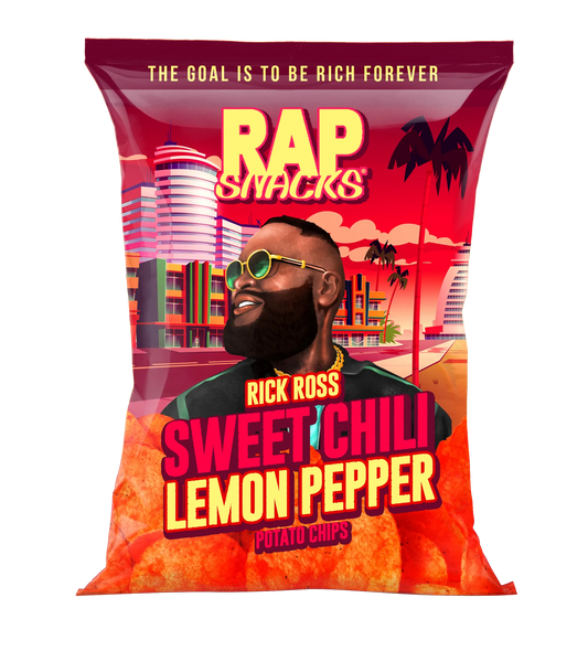 Rap Snacks Rick Ross Sweet Chili Lemon Pepper Potato Chips 2.5oz X 16 Units