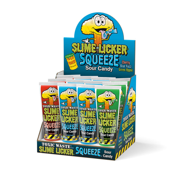 Toxic Waste Slime Licker Sour Squeeze Candy 2.47oz X 12 Units
