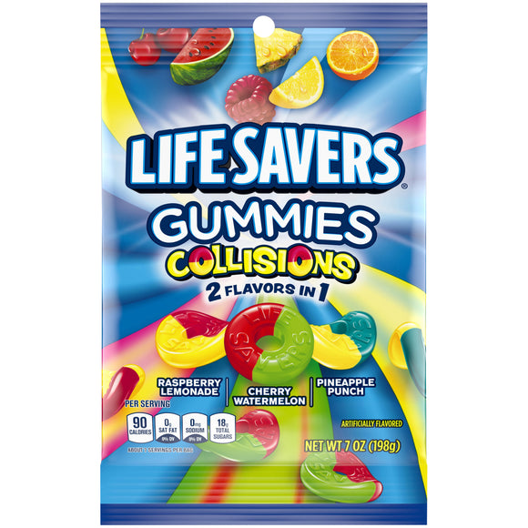 Lifesavers Gummies Collisions Peg Bag 7oz X 12 Units