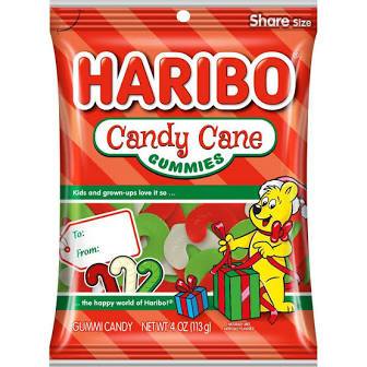 Haribo Christmas Candy Cane Gummies 4oz x 12 Units