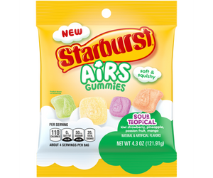 Starburst Airs Tropical Sour Peg Bags 4.3oz X 12 Units