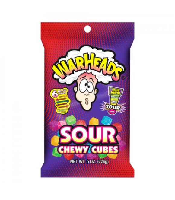 WARHEADS SOUR CHEWY CUBES PEG BAG 